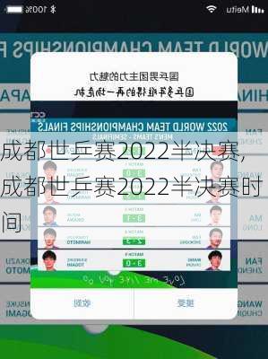 成都世乒赛2022半决赛,成都世乒赛2022半决赛时间