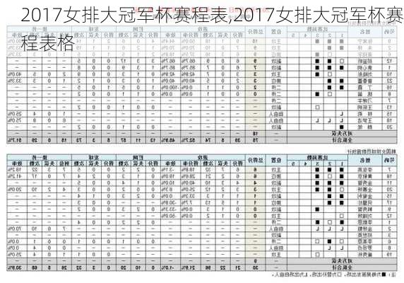 2017女排大冠军杯赛程表,2017女排大冠军杯赛程表格