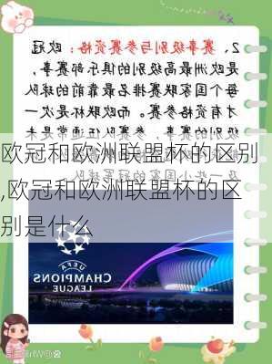 欧冠和欧洲联盟杯的区别,欧冠和欧洲联盟杯的区别是什么