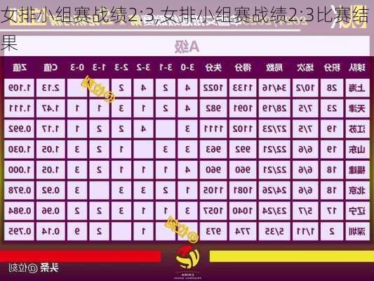 女排小组赛战绩2:3,女排小组赛战绩2:3比赛结果