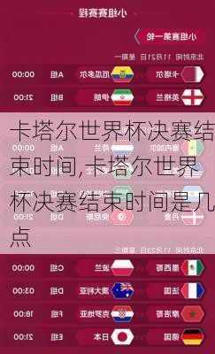 卡塔尔世界杯决赛结束时间,卡塔尔世界杯决赛结束时间是几点