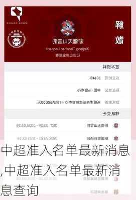 中超准入名单最新消息,中超准入名单最新消息查询