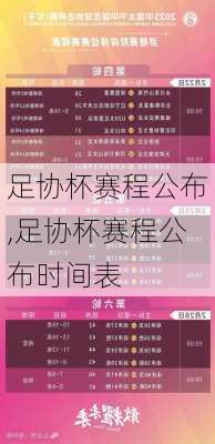 足协杯赛程公布,足协杯赛程公布时间表