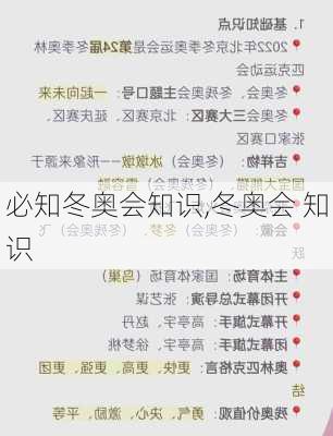 必知冬奥会知识,冬奥会 知识