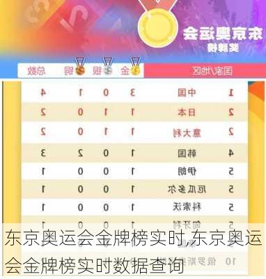 东京奥运会金牌榜实时,东京奥运会金牌榜实时数据查询