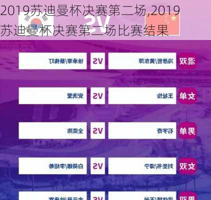 2019苏迪曼杯决赛第二场,2019苏迪曼杯决赛第二场比赛结果