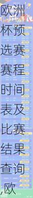欧洲杯预选赛赛程时间表及比赛结果查询,欧洲杯预选赛赛程时间表及比赛结果查询官网