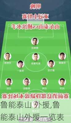 鲁能泰山 外援,鲁能泰山外援一览表