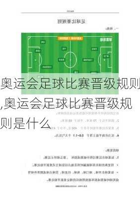 奥运会足球比赛晋级规则,奥运会足球比赛晋级规则是什么