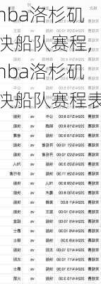 nba洛杉矶快船队赛程,nba洛杉矶快船队赛程表