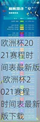 欧洲杯2021赛程时间表最新版,欧洲杯2021赛程时间表最新版下载