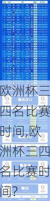 欧洲杯三四名比赛时间,欧洲杯三四名比赛时间?
