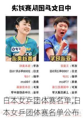日本女乒团体赛名单,日本女乒团体赛名单公布