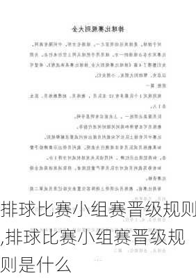 排球比赛小组赛晋级规则,排球比赛小组赛晋级规则是什么