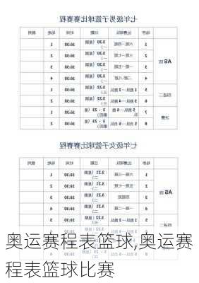 奥运赛程表篮球,奥运赛程表篮球比赛