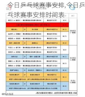 今日乒乓球赛事安排,今日乒乓球赛事安排时间表