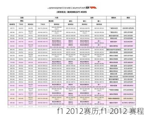 f1 2012赛历,f1 2012 赛程
