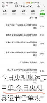 今日央视奥运节目单,今日央视奥运节目单表