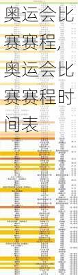 奥运会比赛赛程,奥运会比赛赛程时间表