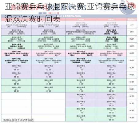 亚锦赛乒乓球混双决赛,亚锦赛乒乓球混双决赛时间表