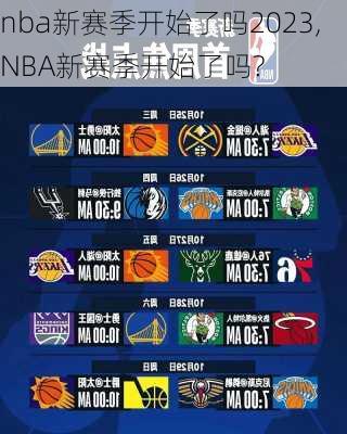nba新赛季开始了吗2023,NBA新赛季开始了吗?