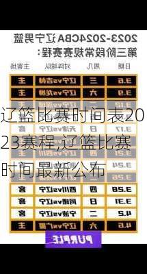 辽篮比赛时间表2023赛程,辽篮比赛时间最新公布