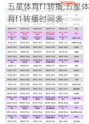 五星体育f1转播,五星体育f1转播时间表