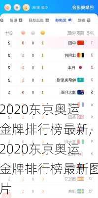 2020东京奥运金牌排行榜最新,2020东京奥运金牌排行榜最新图片
