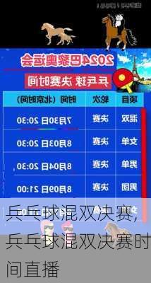 兵乓球混双决赛,兵乓球混双决赛时间直播