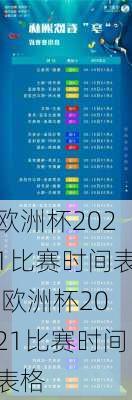 欧洲杯2021比赛时间表,欧洲杯2021比赛时间表格