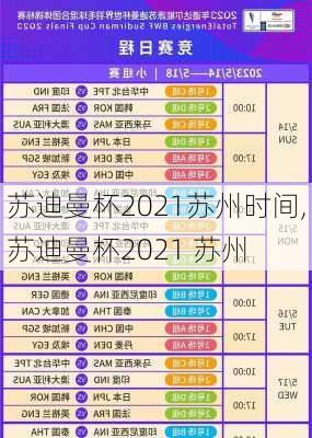 苏迪曼杯2021苏州时间,苏迪曼杯2021 苏州