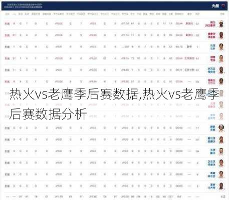 热火vs老鹰季后赛数据,热火vs老鹰季后赛数据分析