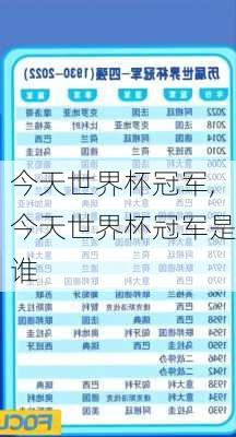 今天世界杯冠军,今天世界杯冠军是谁
