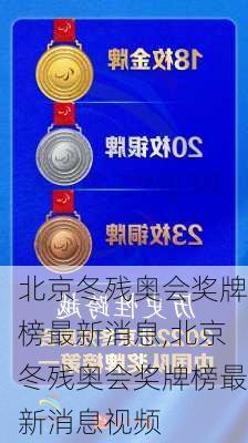 北京冬残奥会奖牌榜最新消息,北京冬残奥会奖牌榜最新消息视频