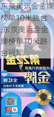 东京奥运会金牌榜单10米跳台,东京奥运会金牌榜单10米跳台冠军