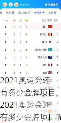 2021奥运会还有多少金牌项目,2021奥运会还有多少金牌项目呢