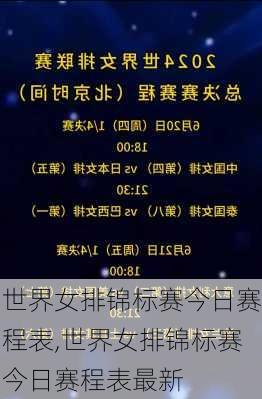 世界女排锦标赛今日赛程表,世界女排锦标赛今日赛程表最新