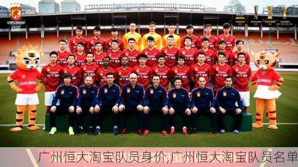 广州恒大淘宝队员身价,广州恒大淘宝队员名单
