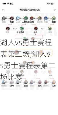 湖人vs勇士赛程表第二场,湖人vs勇士赛程表第二场比赛