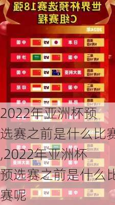 2022年亚洲杯预选赛之前是什么比赛,2022年亚洲杯预选赛之前是什么比赛呢