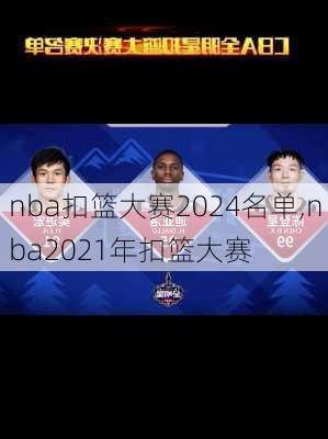 nba扣篮大赛2024名单,nba2021年扣篮大赛