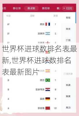 世界杯进球数排名表最新,世界杯进球数排名表最新图片