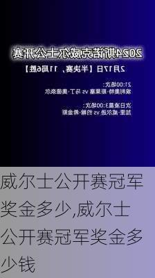 威尔士公开赛冠军奖金多少,威尔士公开赛冠军奖金多少钱