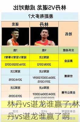 林丹vs谌龙谁赢了,林丹vs谌龙谁赢了啊