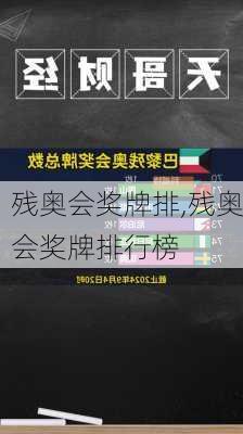 残奥会奖牌排,残奥会奖牌排行榜