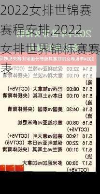 2022女排世锦赛赛程安排,2022女排世界锦标赛赛程表