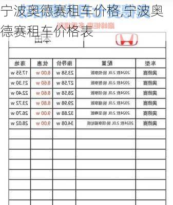 宁波奥德赛租车价格,宁波奥德赛租车价格表