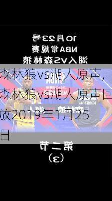 森林狼vs湖人原声,森林狼vs湖人原声回放2019年1月25日