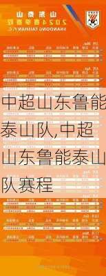 中超山东鲁能泰山队,中超山东鲁能泰山队赛程