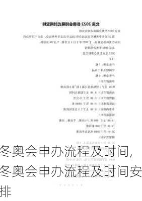 冬奥会申办流程及时间,冬奥会申办流程及时间安排